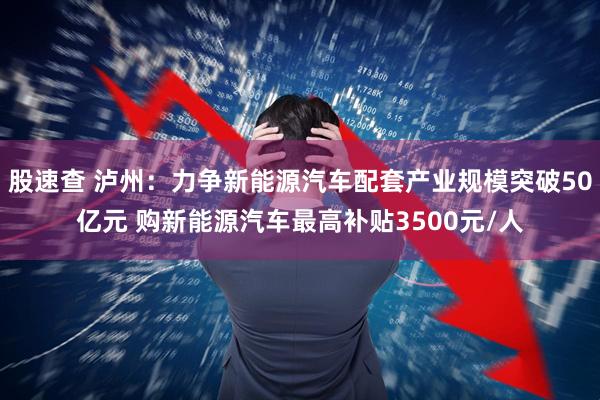 股速查 泸州：力争新能源汽车配套产业规模突破50亿元 购新能源汽车最高补贴3500元/人